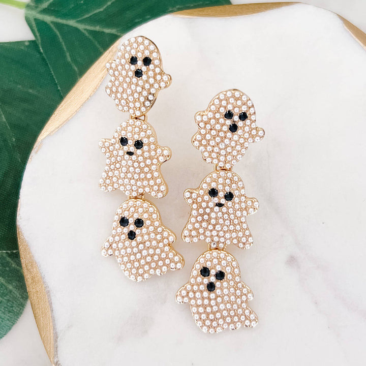 Pearl Studded Ghost Earrings
