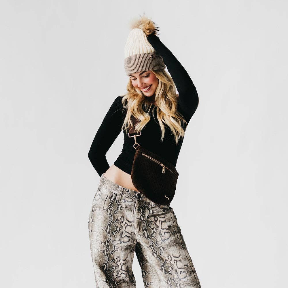 Suede Olive Westlyn Woven Bum Bag