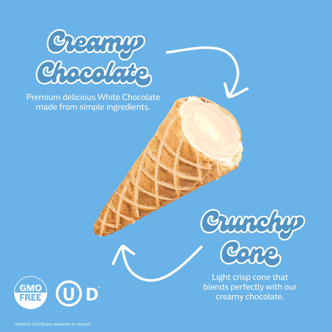 White Chocolate Waffle Cones Snacks