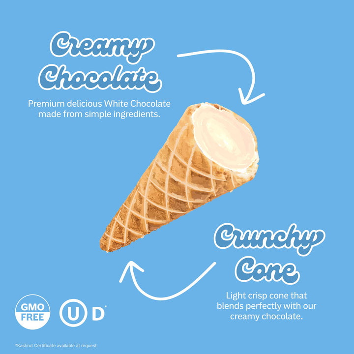 White Chocolate Waffle Cones Snacks