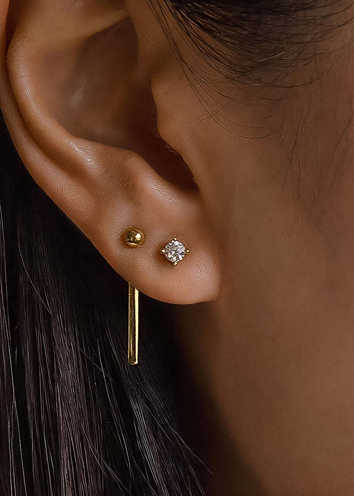 Nola 18K Gold Non-Tarnish CZ Chain Drop Earring(One Earring)