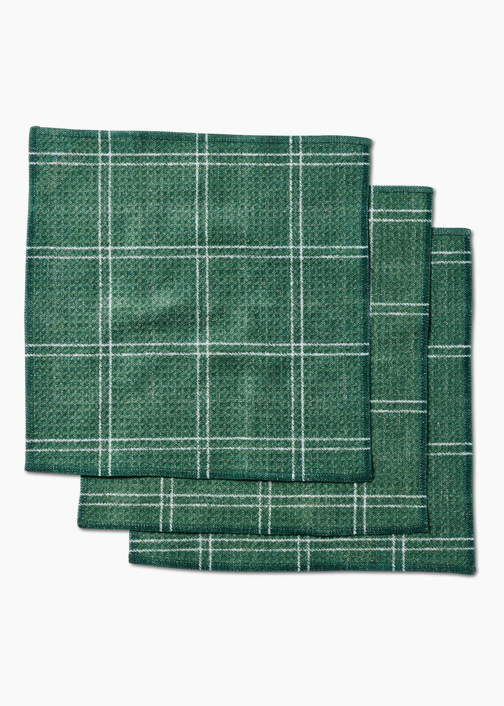Pine Forest Plaid Dishcloth Set