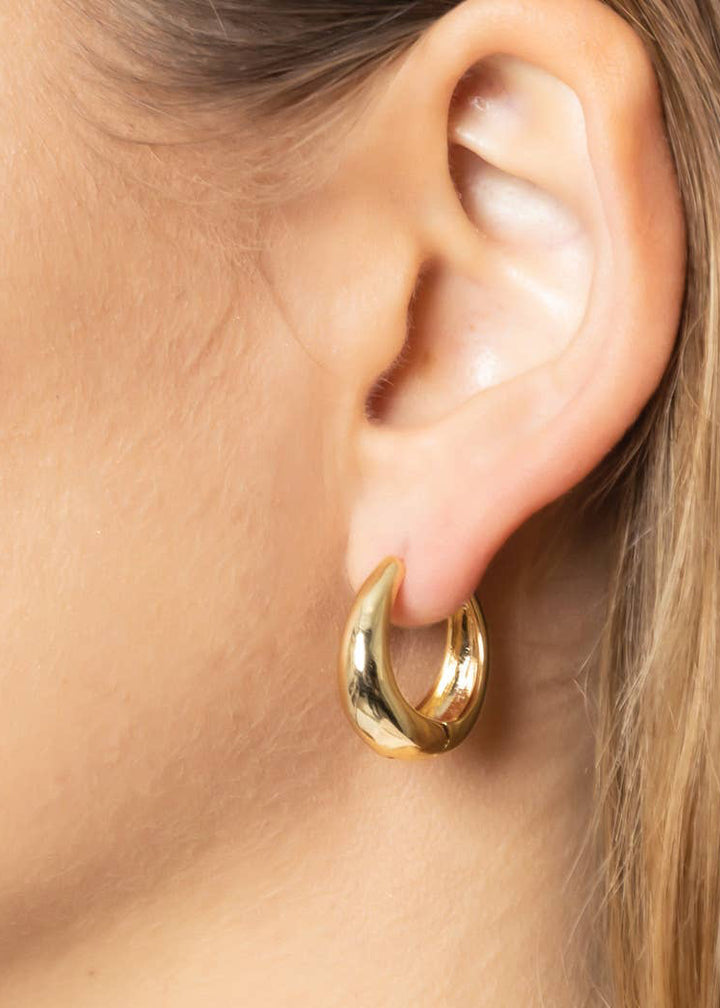 S-14K Gold Dipped Chunky Hoop Earrings