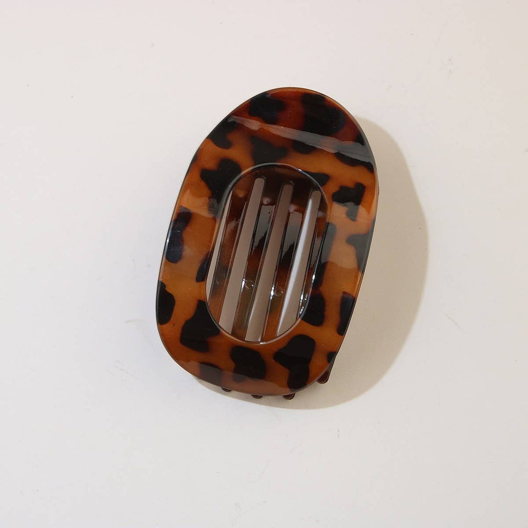 Oval Flat Hair Clip in Milky White