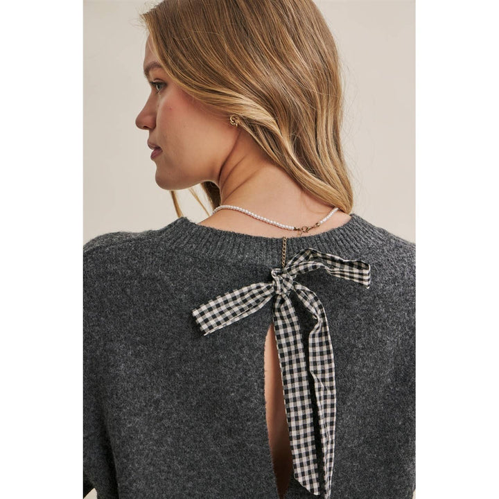 Autumn Gingham Back Sweater