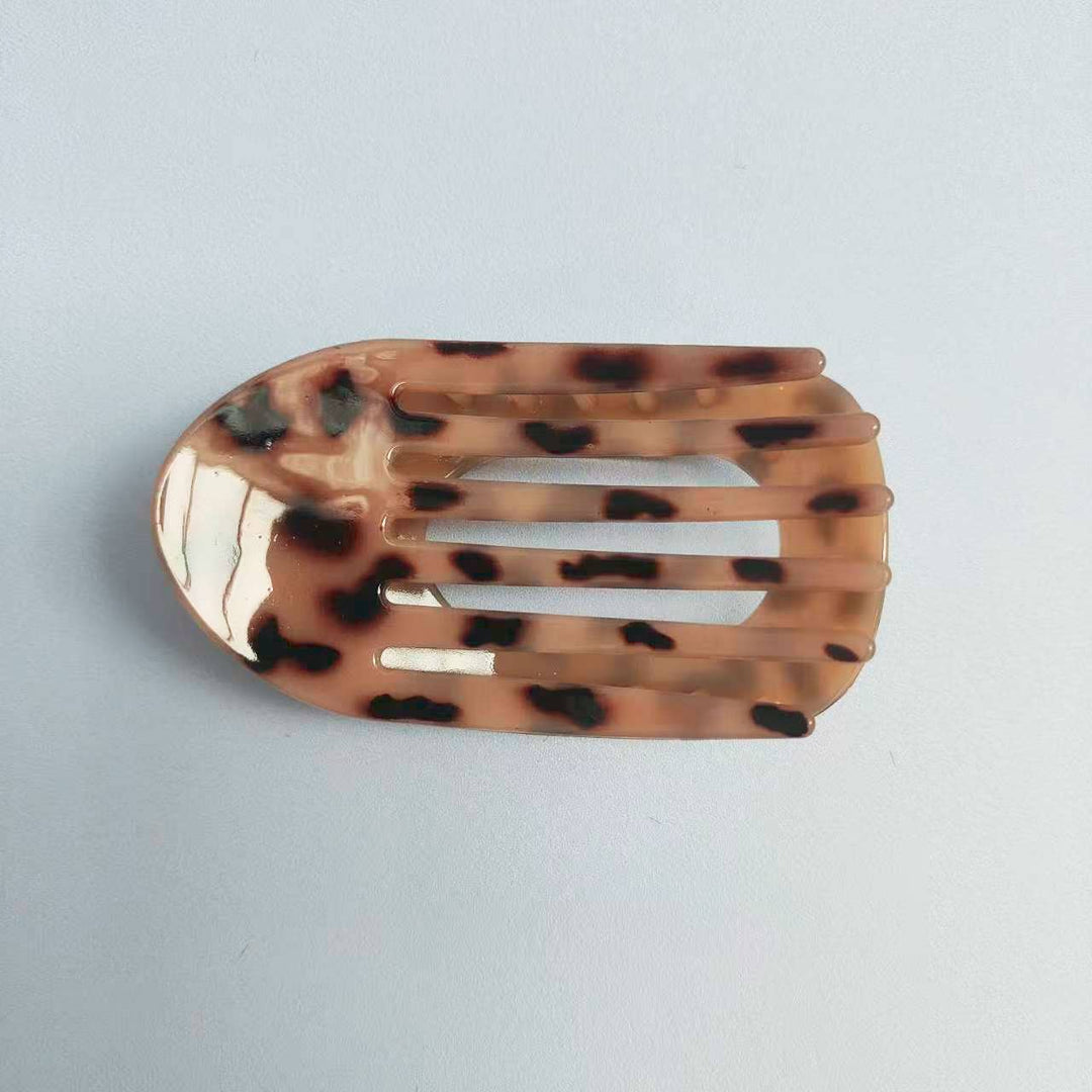 Oval Flat Hair Clip for Women in Purple Powder