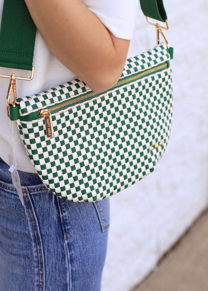 Westlyn Woven Bum Bag in Emerald Checkered