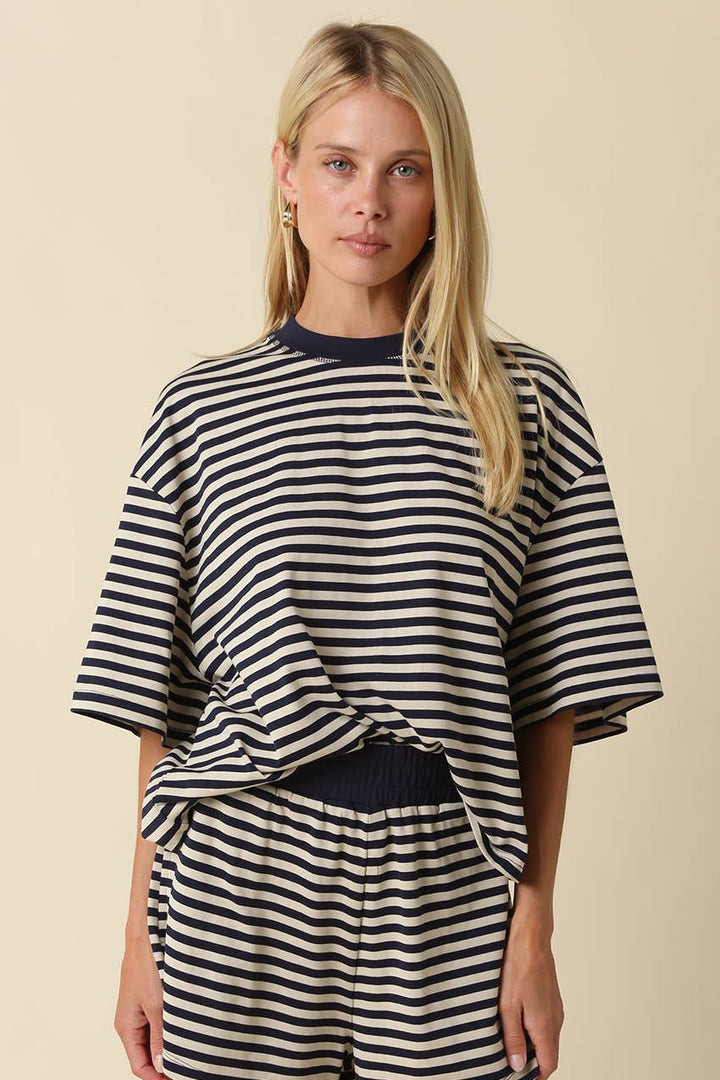 Lena Striped Relaxed-Fit Top
