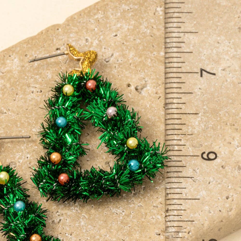 Resin Star And Christmas Tree Holiday Dangle Earrings