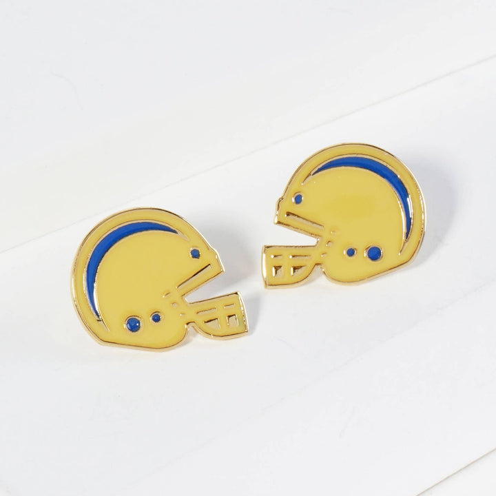 CLEARANCE FINAL SALE  Enamel Football Helmet Stud Earrings
