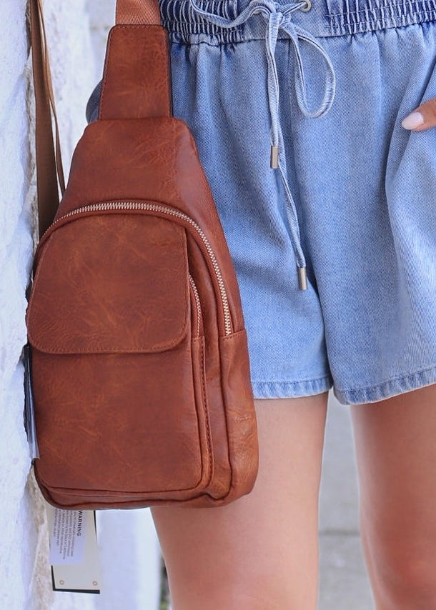 Vegan Leather Fashion Flap Sling Bag