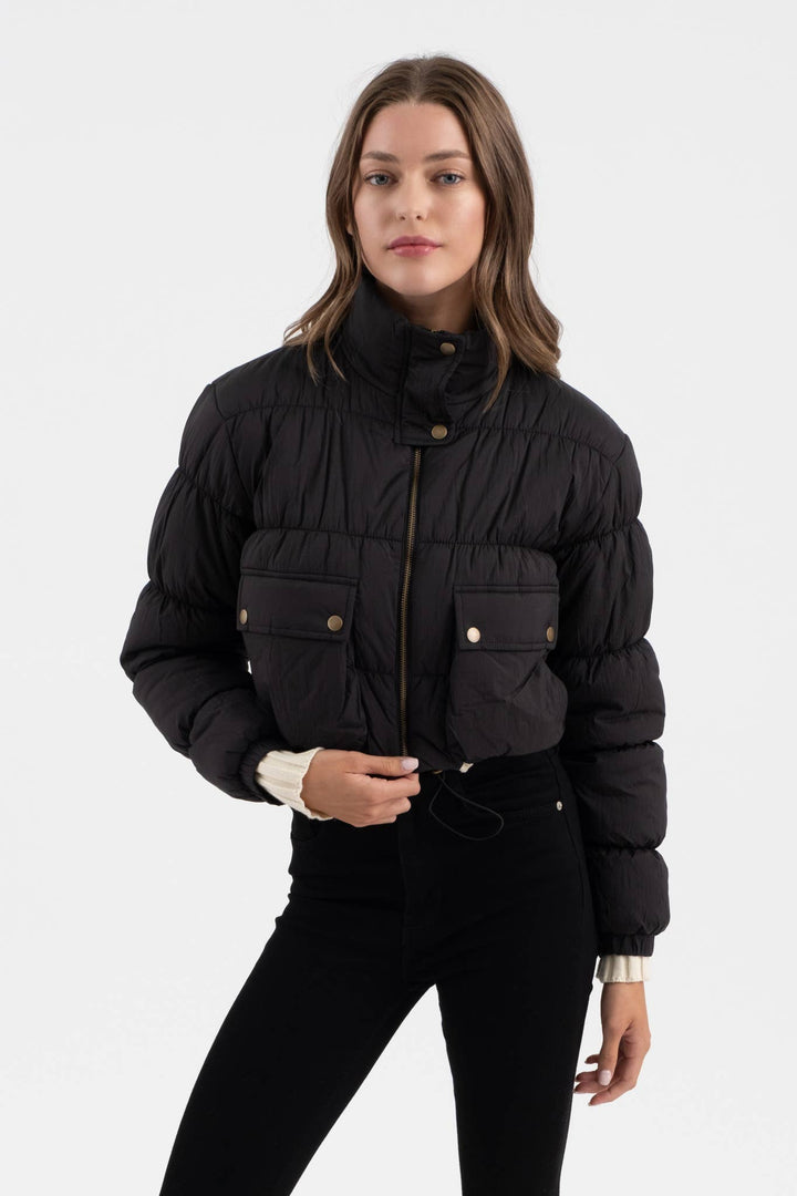 CLEARANCE FINAL SALE  CLEARANCE FINAL SALE  Beatrice Cropped Cargo Puffer Jacket
