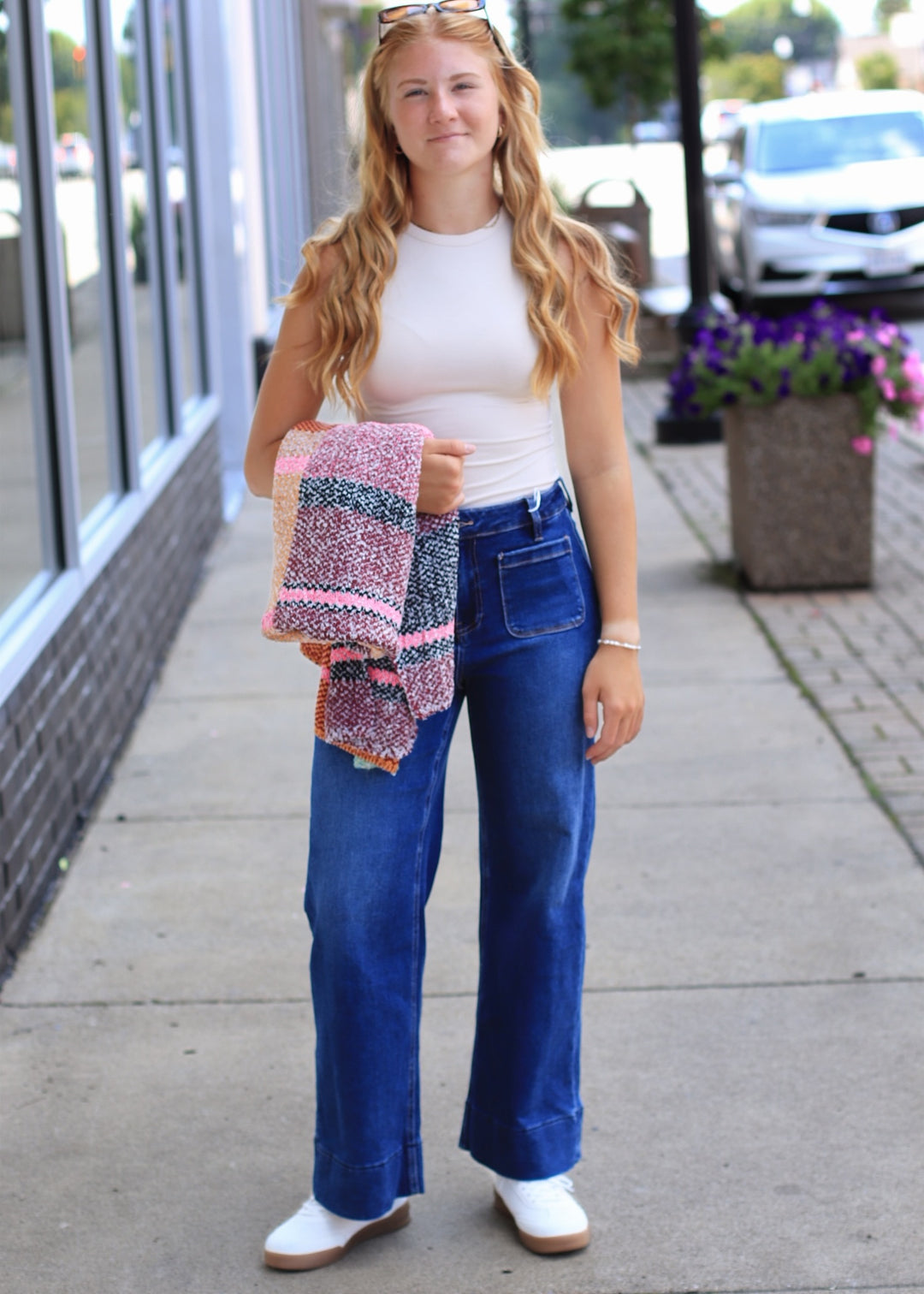 The Colette Crop High Rise Patch Pocket Crop Denim