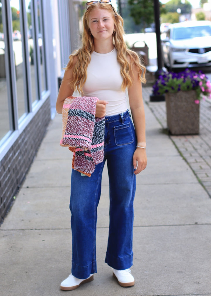 The Colette Crop High Rise Patch Pocket Crop Denim