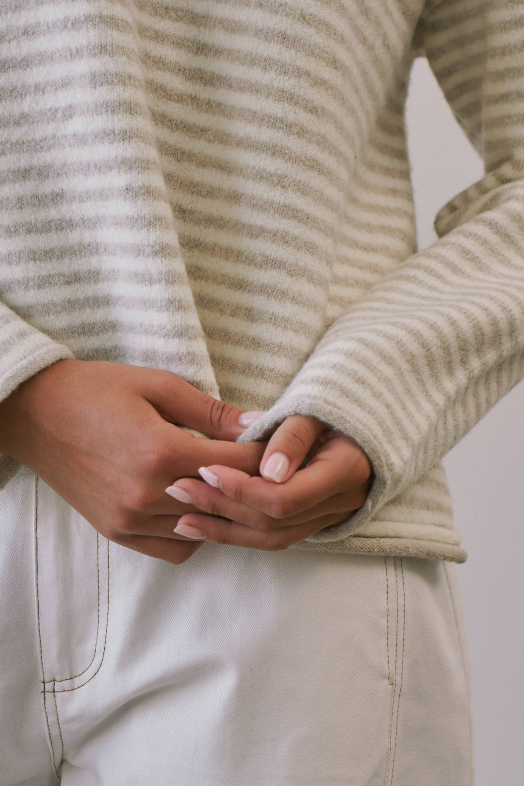 Trina Stripe Contrast Layered Roll Neck Sweater