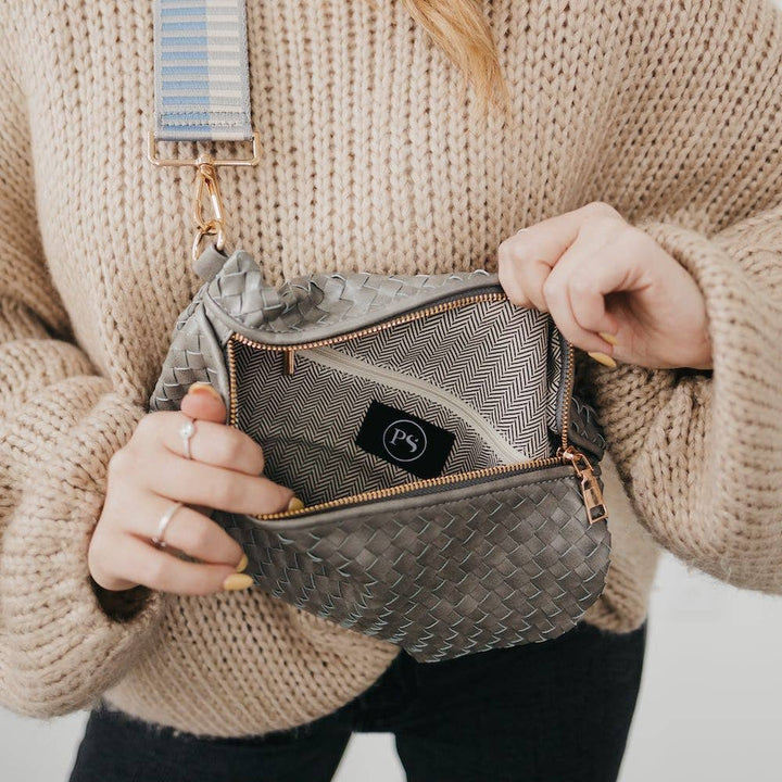 RESTOCK Westlyn Woven Bum Bag in Checkered Tan