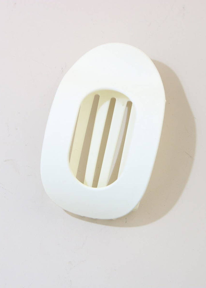 Oval Flat Hair Clip in Milky White
