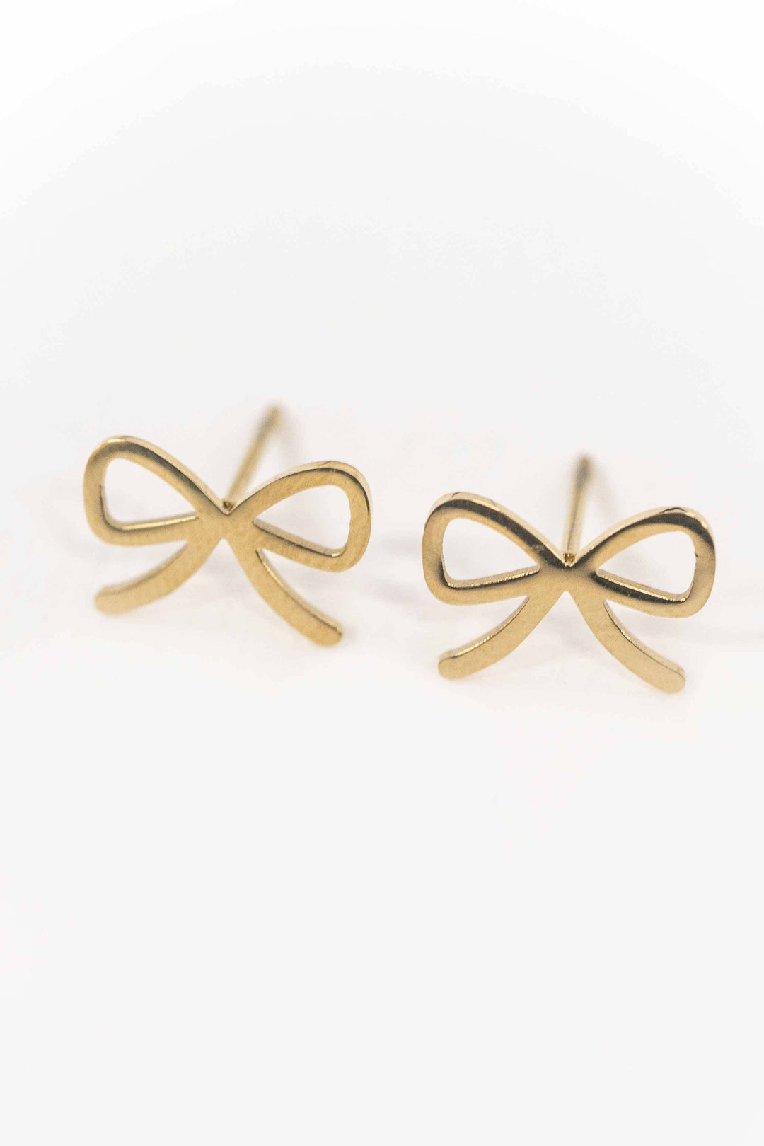 Cute Bow Stud Earrings | Gold