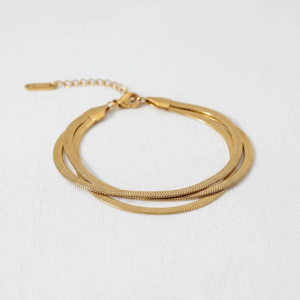Layered Snake Chain Bracelet with Chic Design