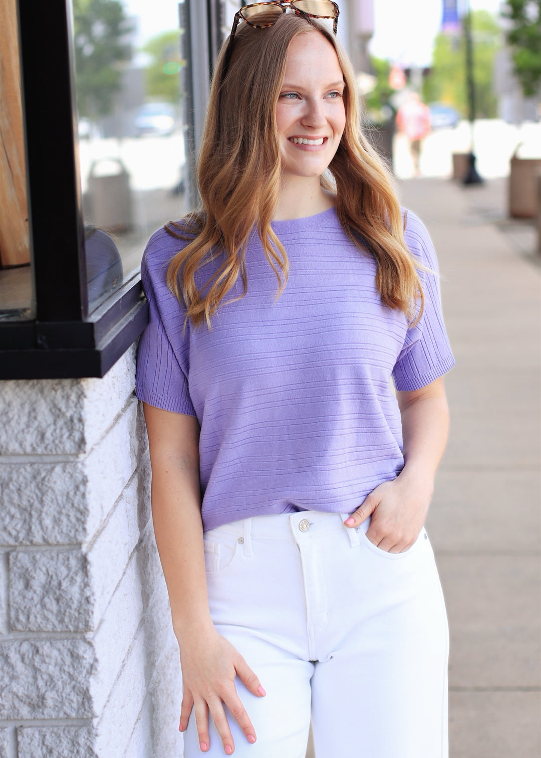 RESTOCK Iris Soft Rib Short Sleeve Top