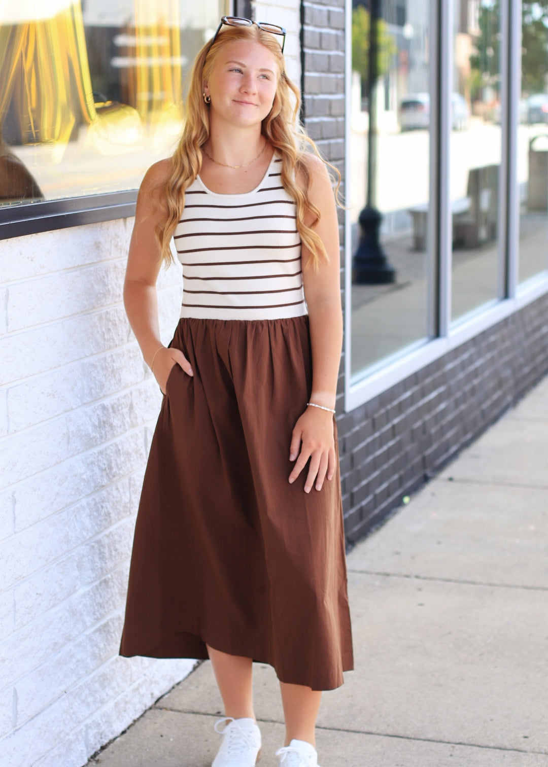 Almond Mocha Midi Dress