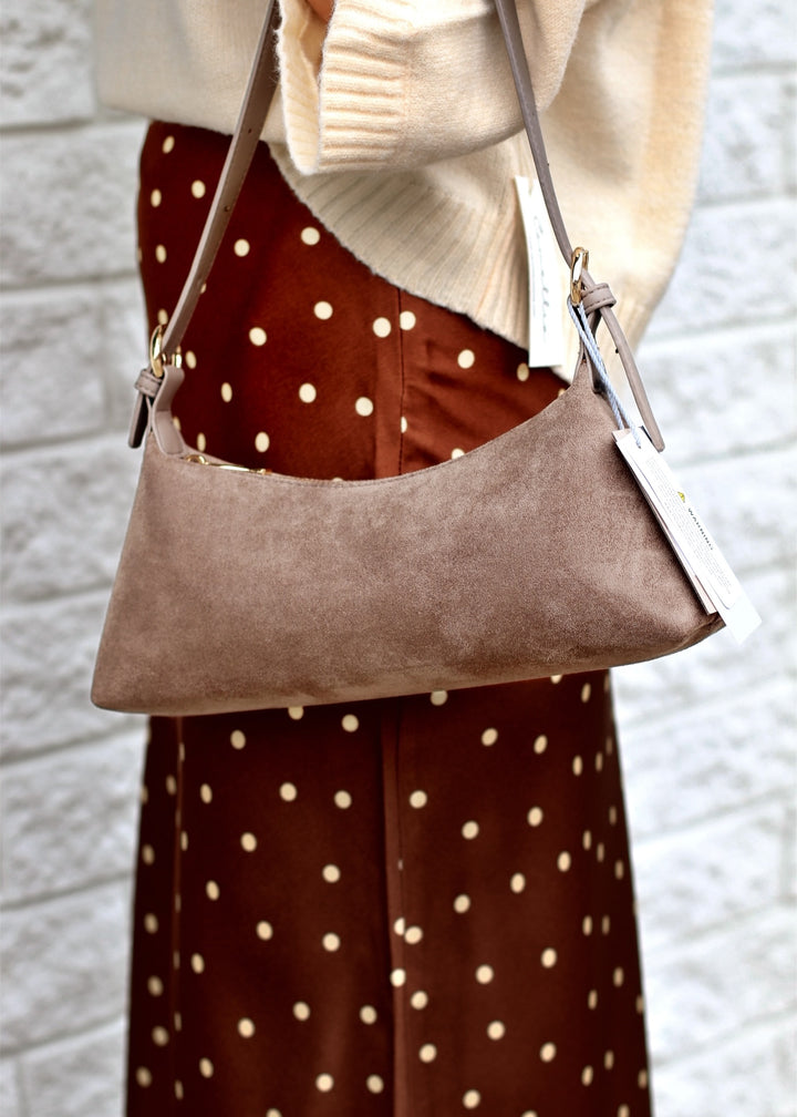 Faux Suede Shoulder Bag