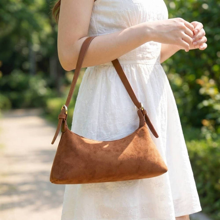 Faux Suede Shoulder Bag