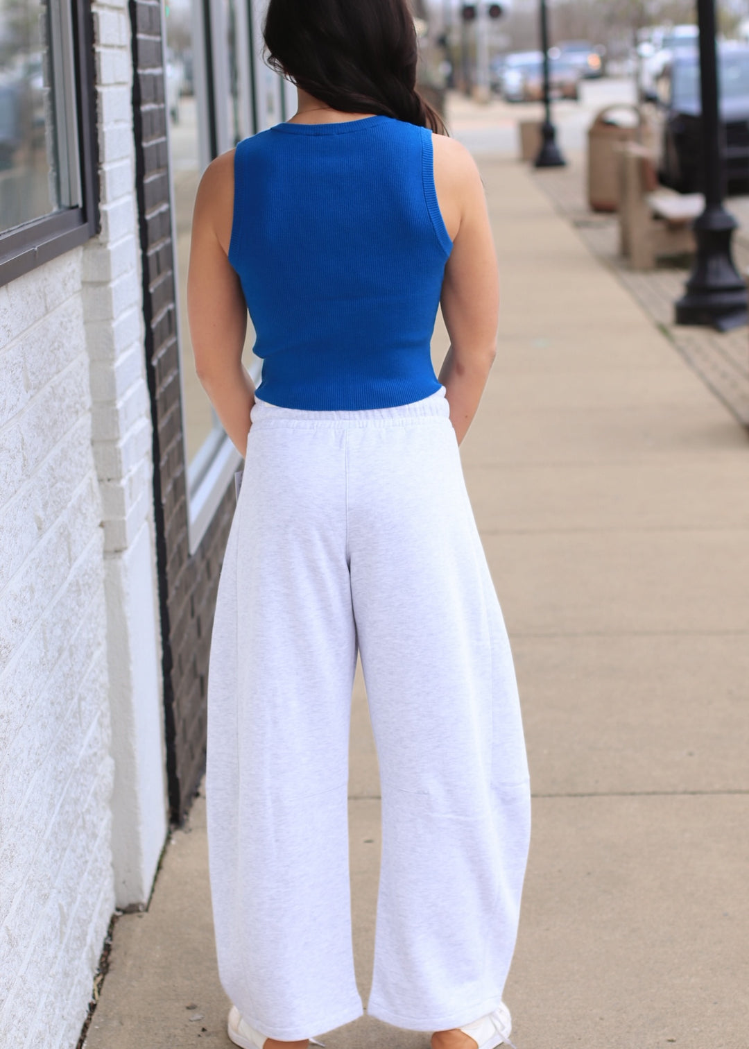 The Downtown Barrel Sweatpants in Ice Grey