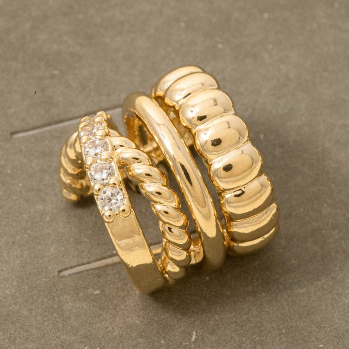 Mini Four Row Hoop Earrings