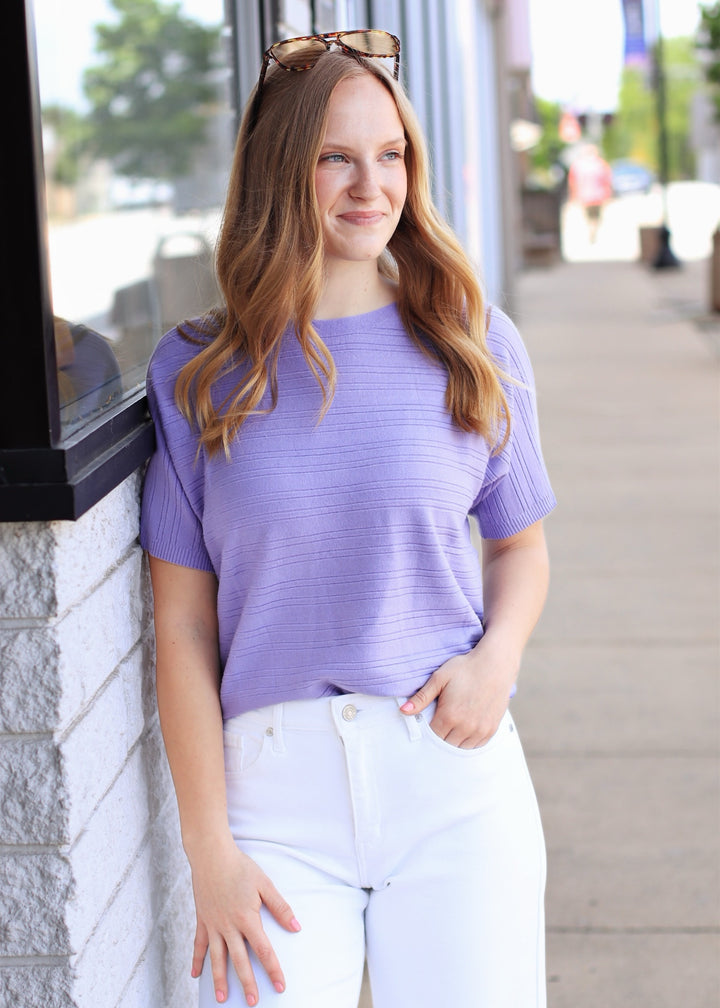 RESTOCK Iris Soft Rib Short Sleeve Top