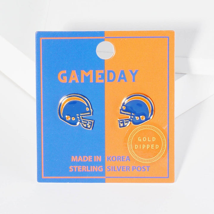 CLEARANCE FINAL SALE  Enamel Football Helmet Stud Earrings