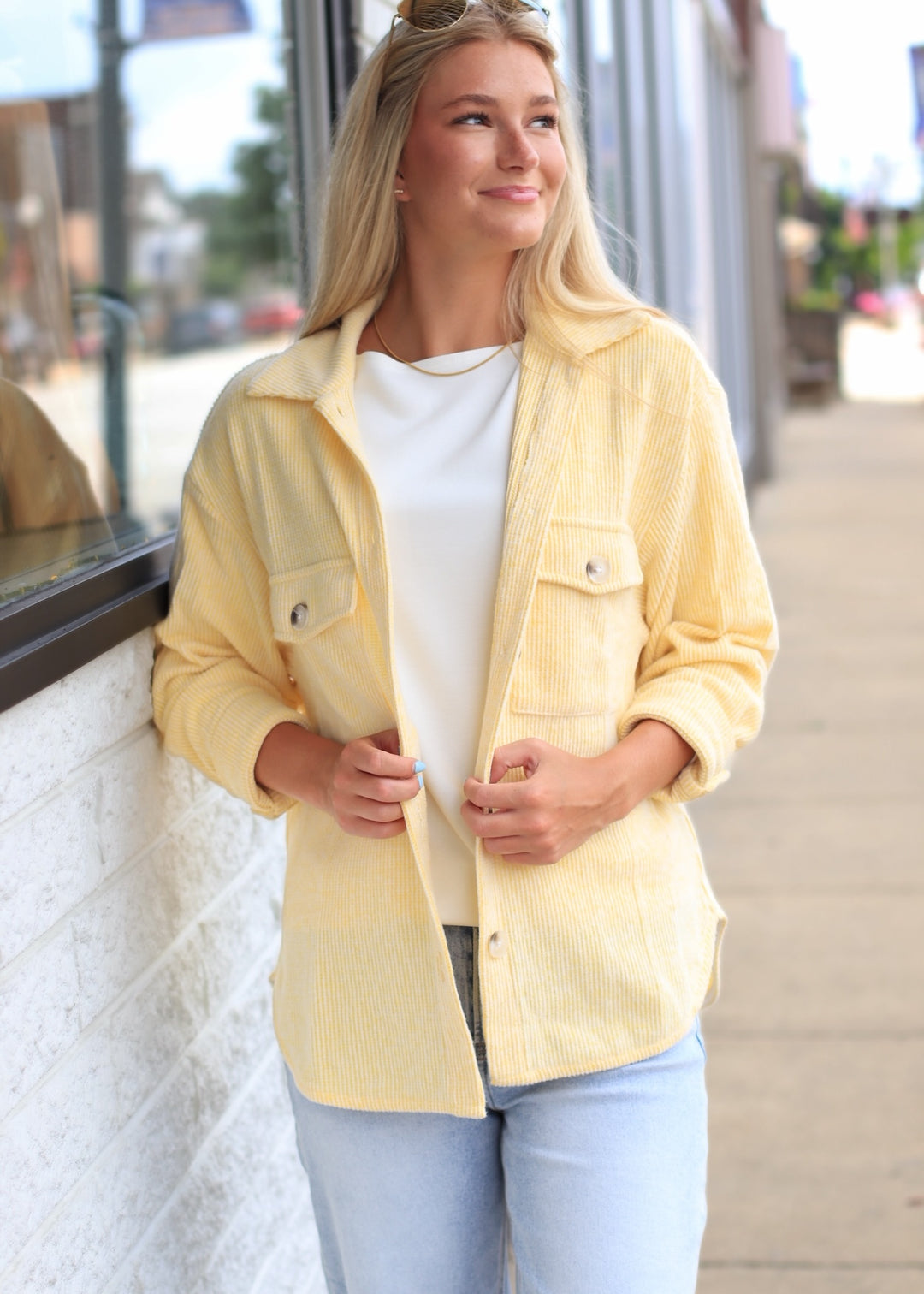 RESTOCK Fall Season Two Tone Shacket in Yellow