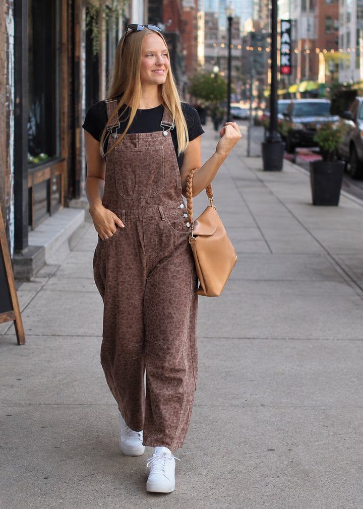 Leopard Barrel Overalls