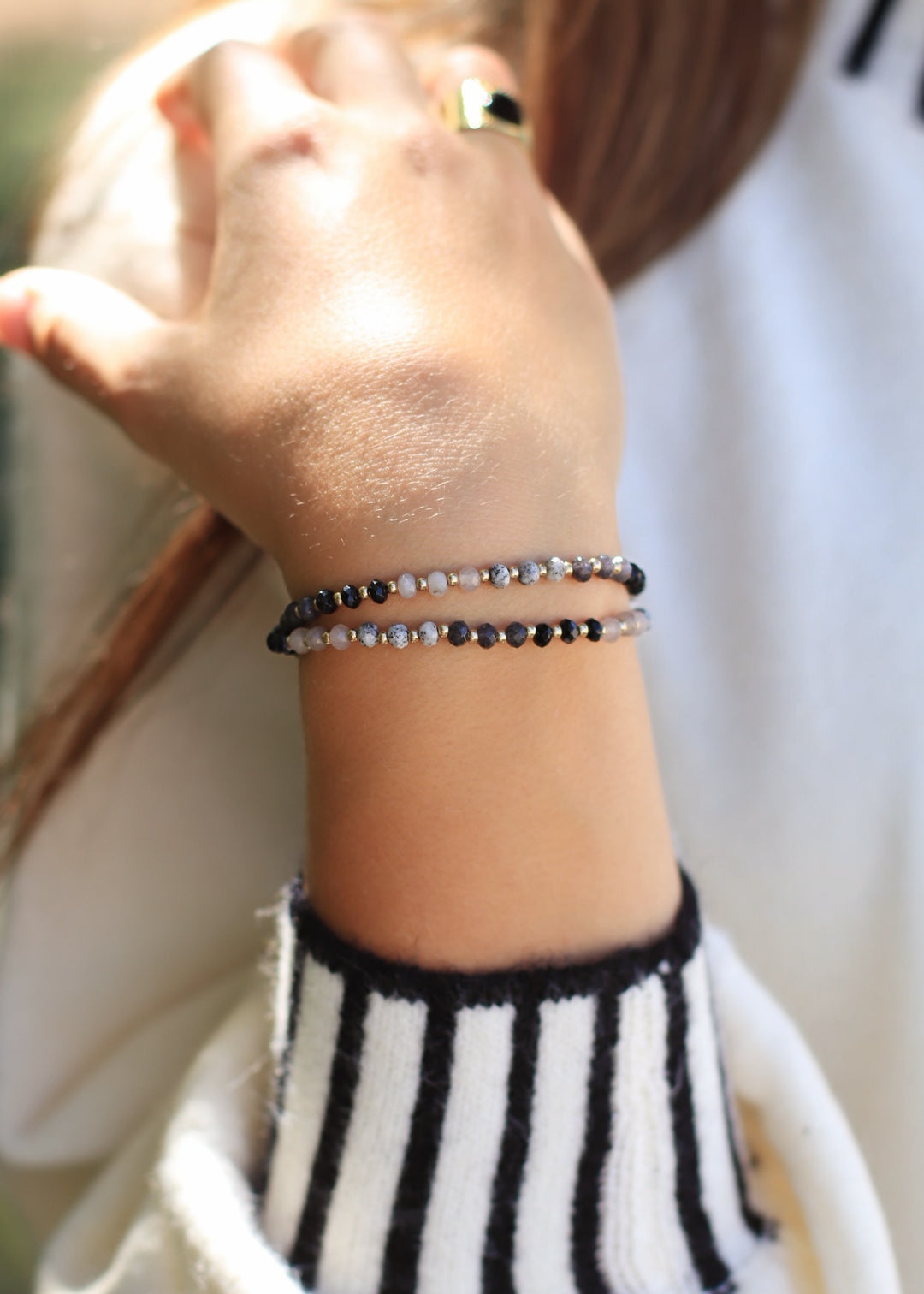 Semi Precious Faceted Stone Beaded Bracelet