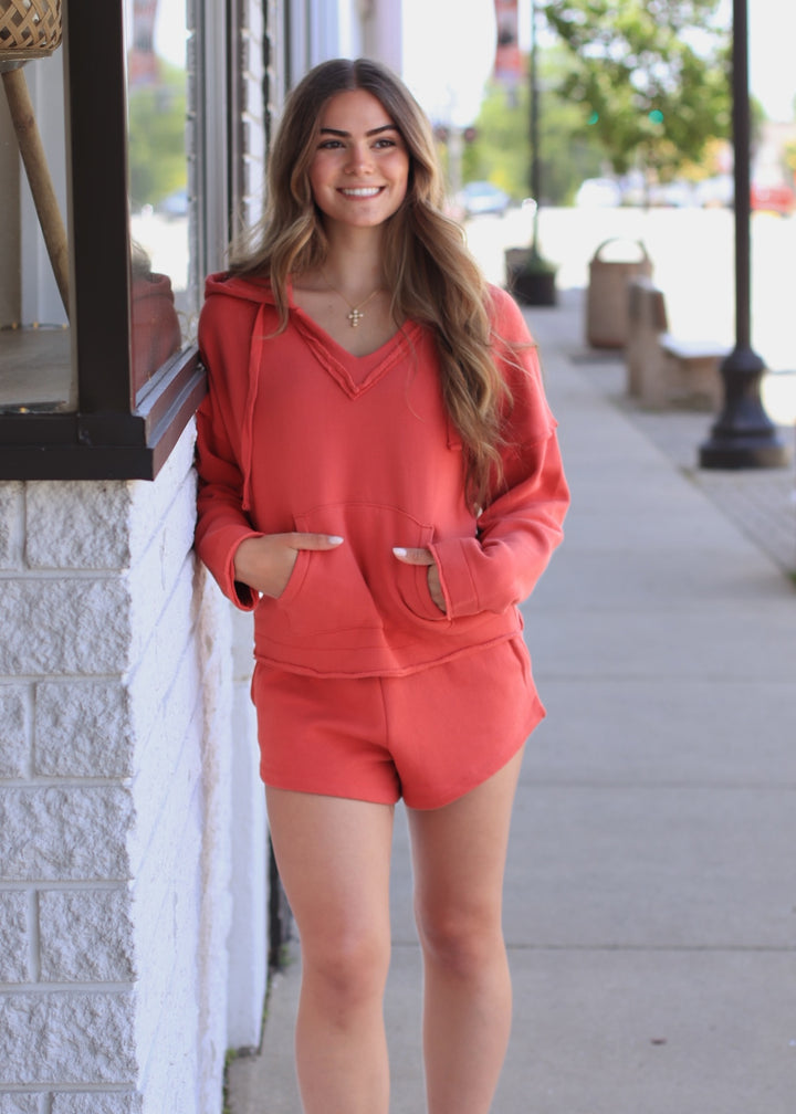 Malibu Air Cotton Hoodie in Blushed Brick