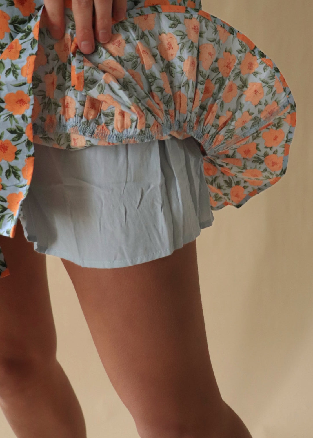 Floral Ruffle Sleeve Mini Dress
