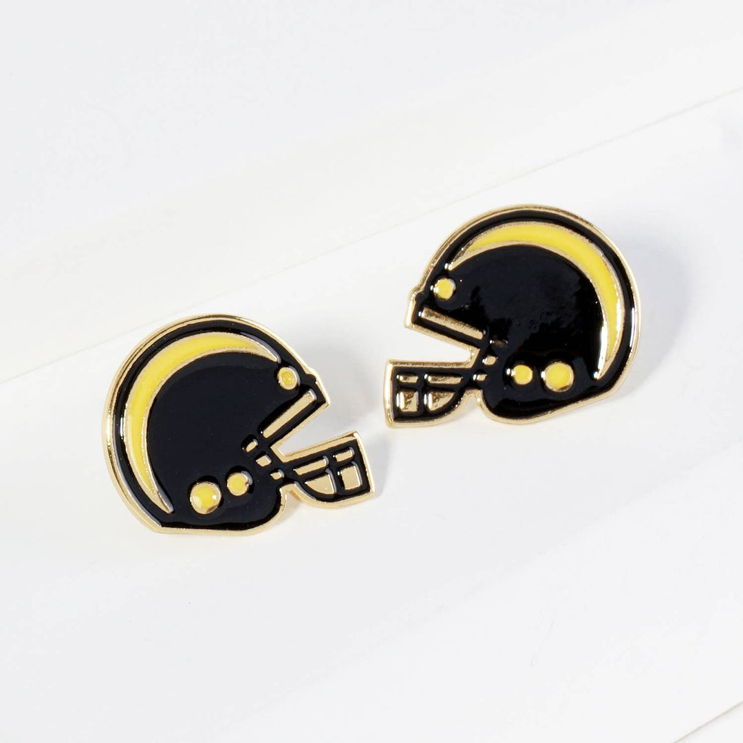 CLEARANCE FINAL SALE  Enamel Football Helmet Stud Earrings