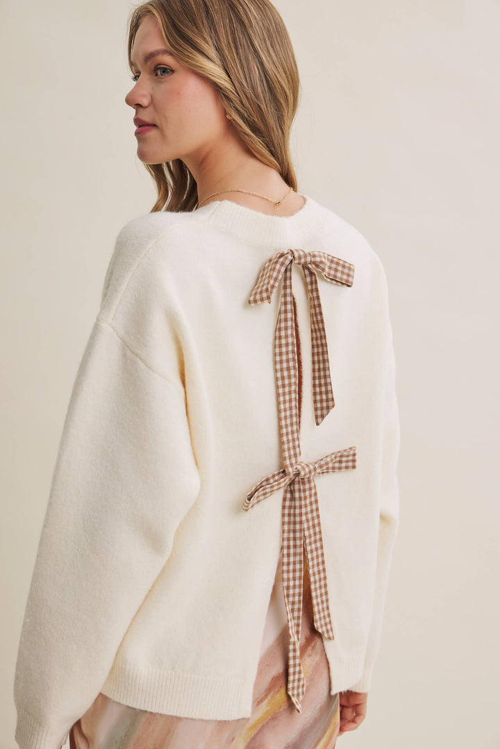Autumn Gingham Back Sweater