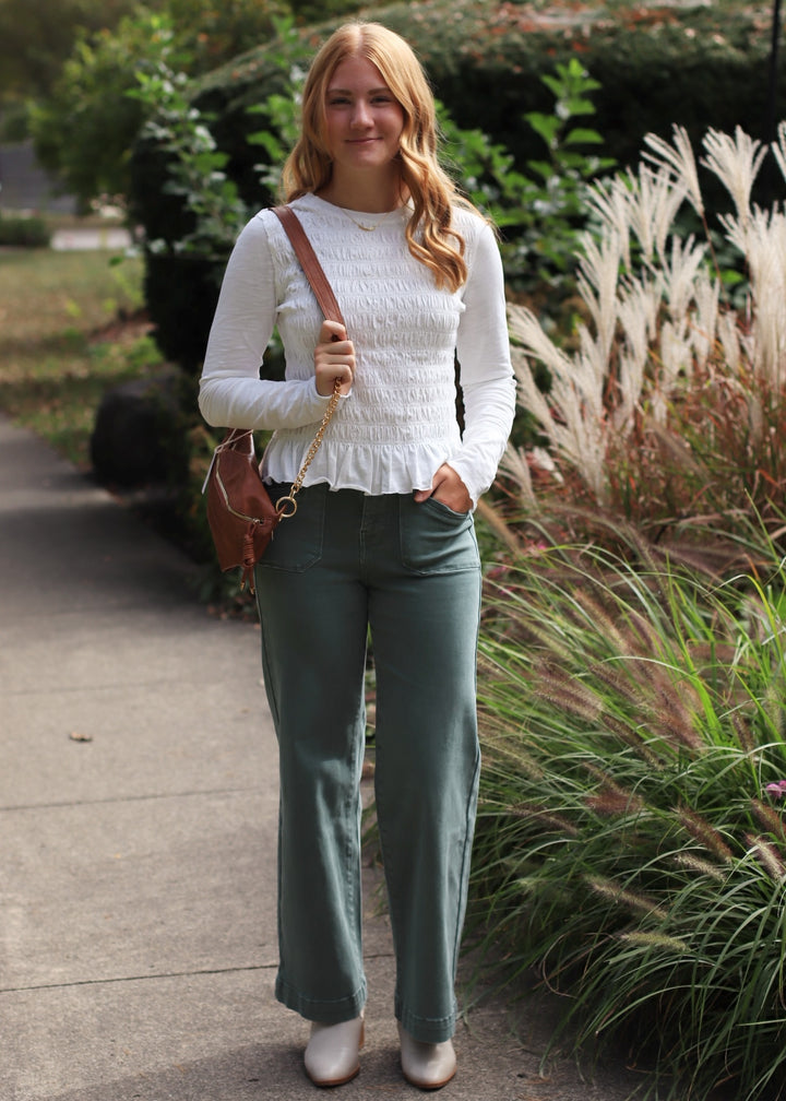 Cilantro High Ruse Wide Leg Denim