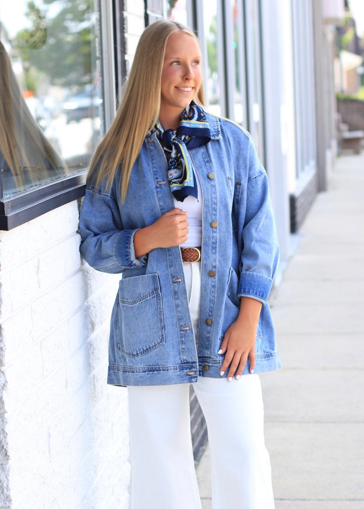 Boxy-Cut Denim Jacket