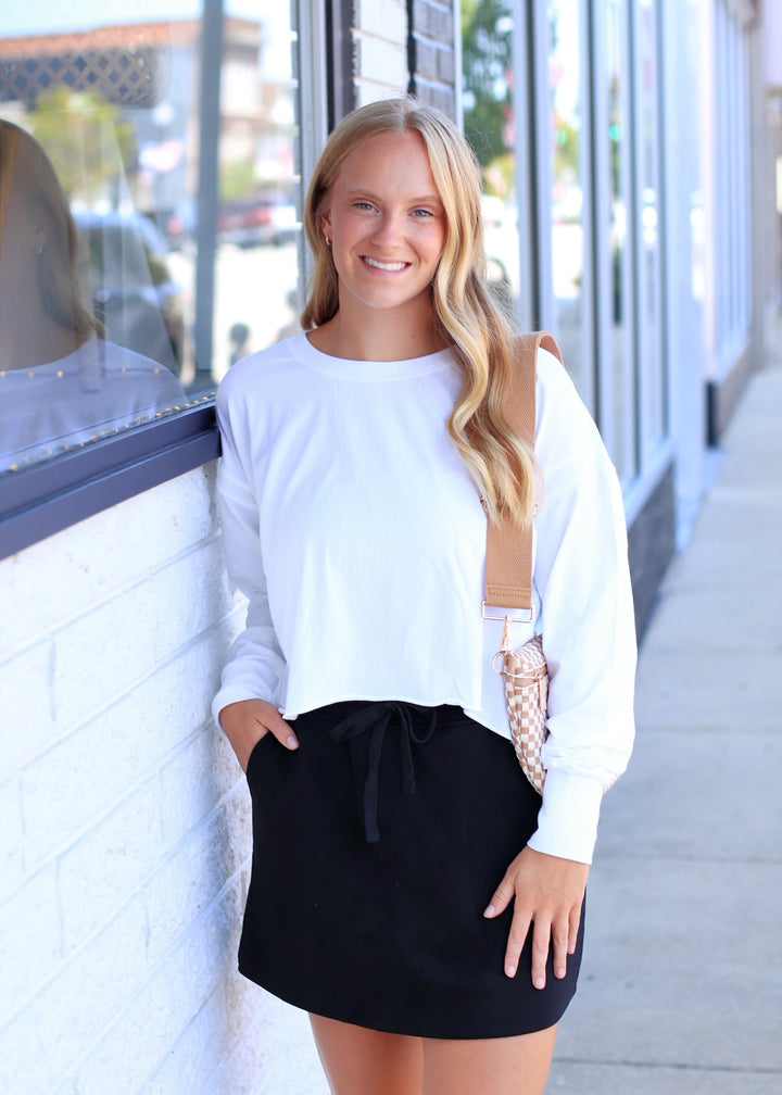 Crescent Pima Cotton Open Back Top