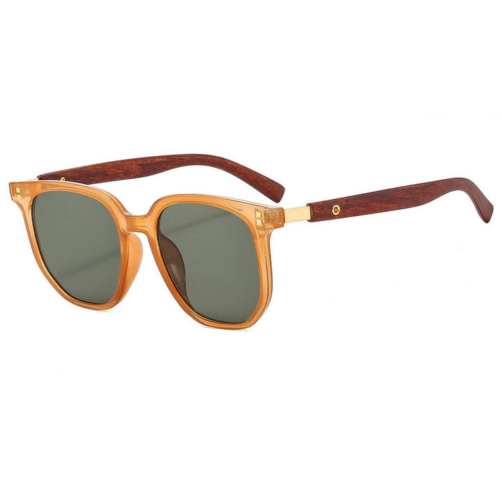 Wood Grain Square Sunglasses