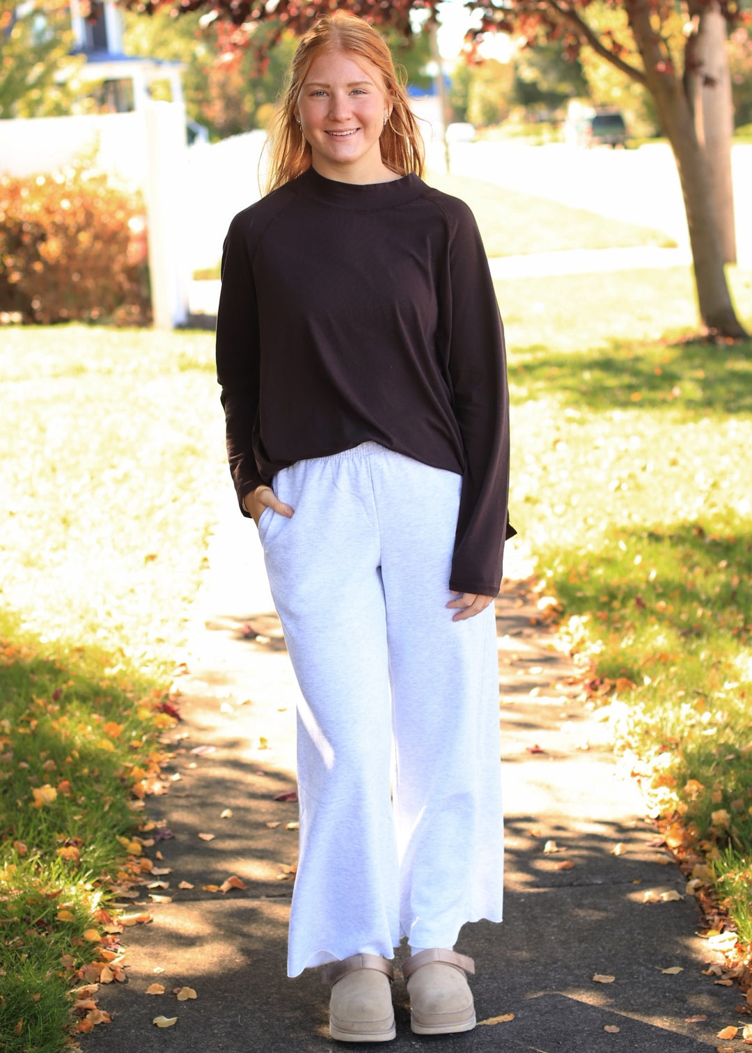 Pima Cotton Mock-Neck Raglan Tunic