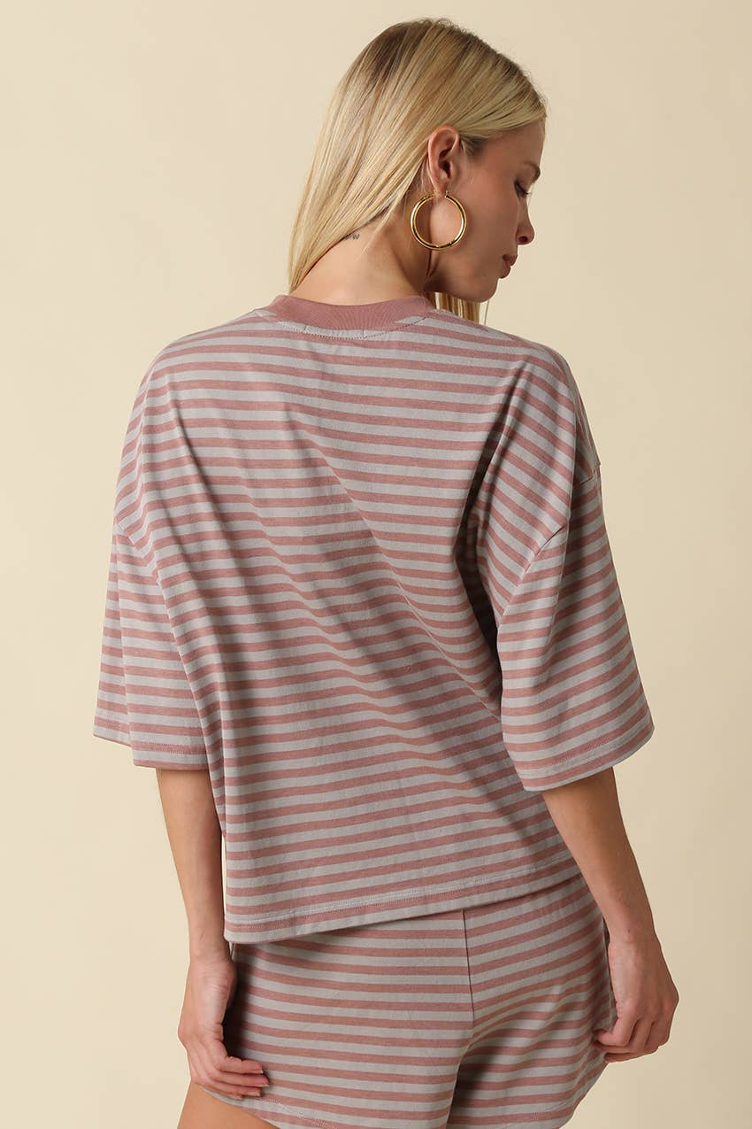 Lena Striped Relaxed-Fit Top