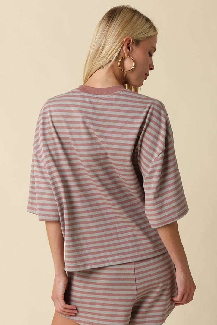 Lena Striped Relaxed-Fit Top
