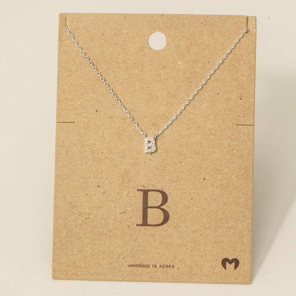 Mini Rhinestone Initial Necklace