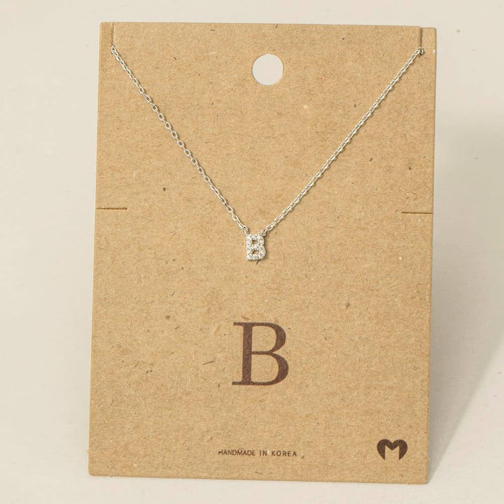 Mini Rhinestone Initial Necklace