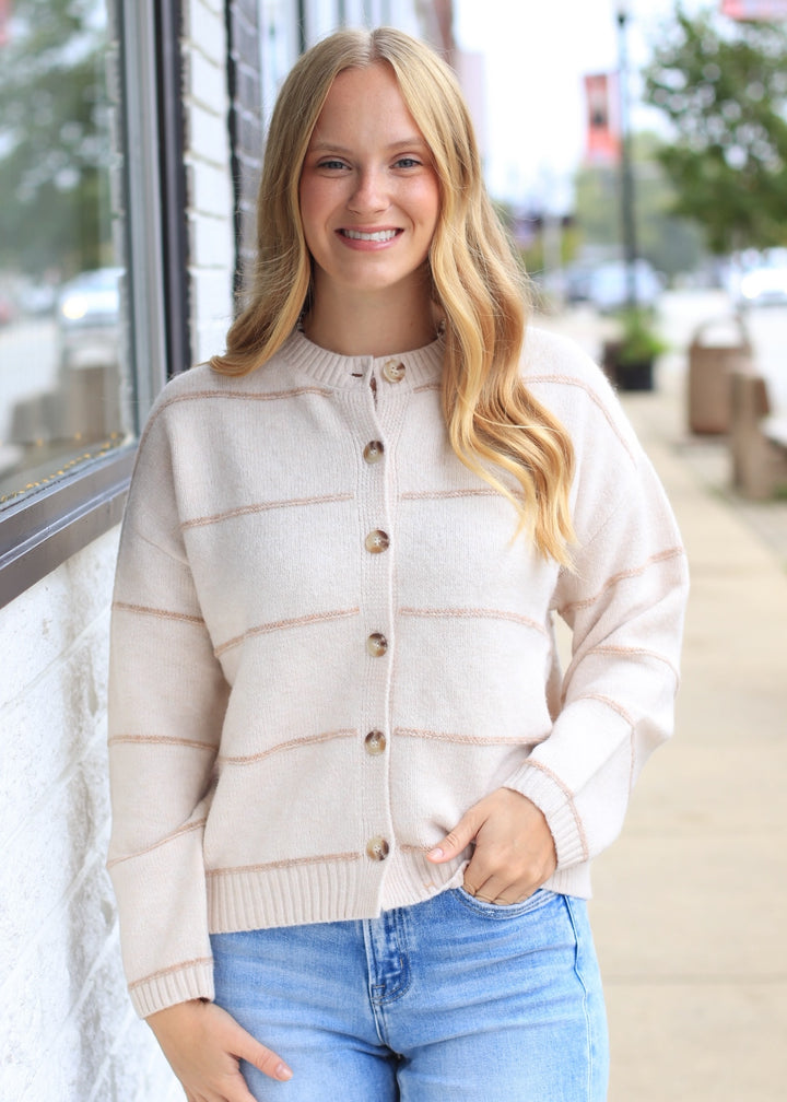 Fine Line Stripe Cardigan