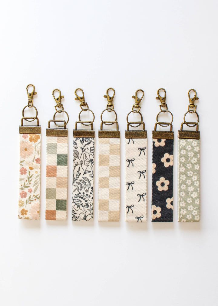 Canvas Wrist Keychain Lanyard, Key Wristlet
