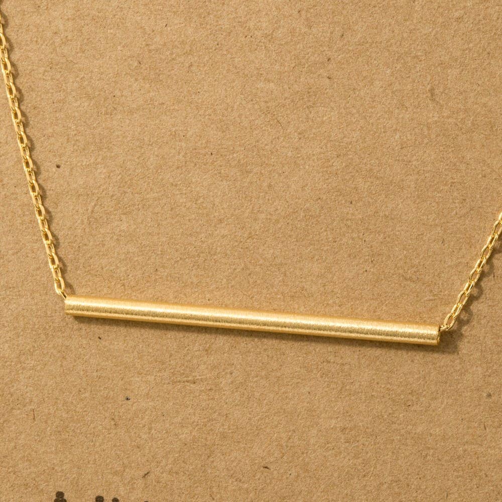 Cylinder Bar Pendant Necklace